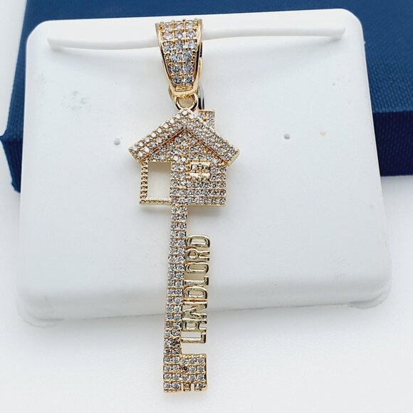 "14K Gold Plated Cubic Zircon Pendant, INUS1BR070 - Picture 10 of 10